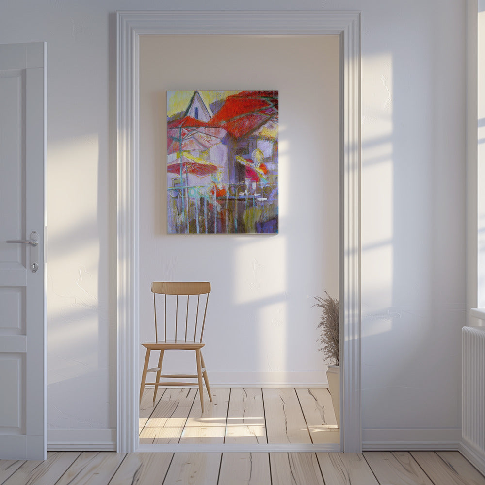 Red Umbrellas | Canvas