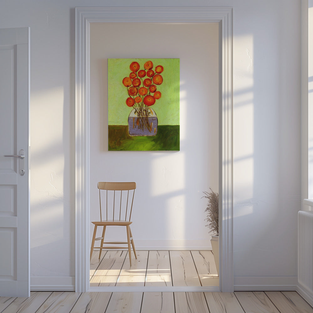 Poppies in Vase Bright Version | Canvas