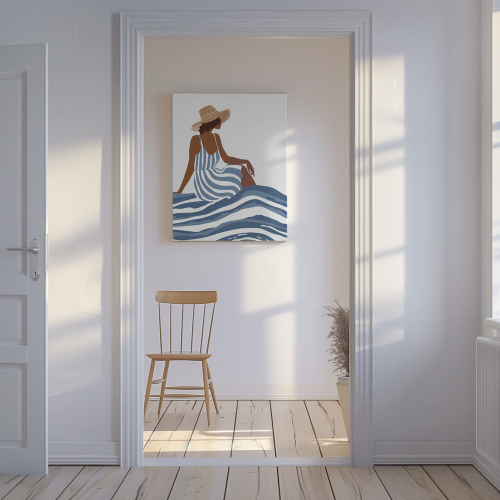 The Girl In the Striped Dress | Canvas