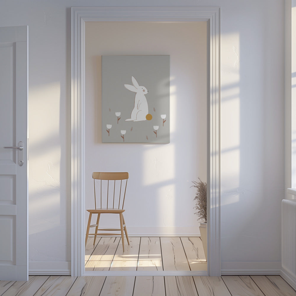 White Little Bunny | Canvas