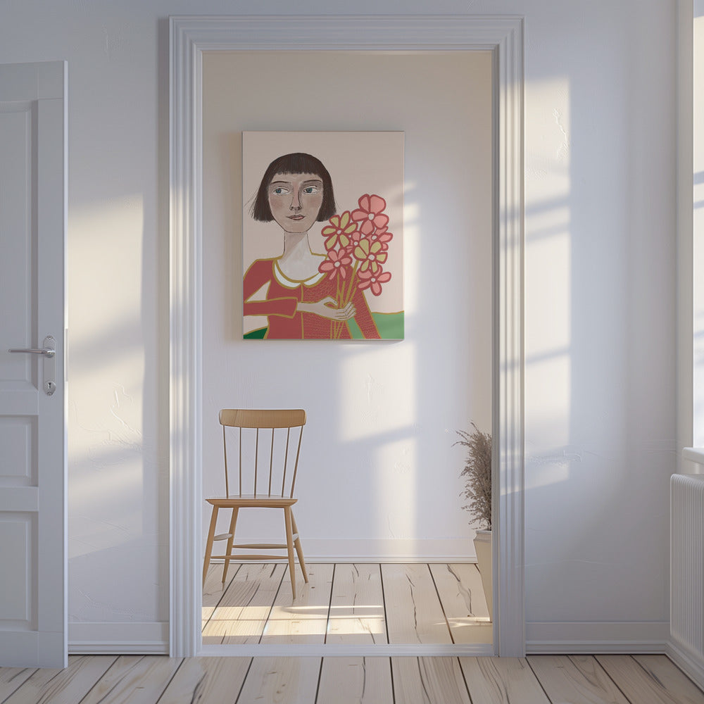 Woman with flowers | Canvas