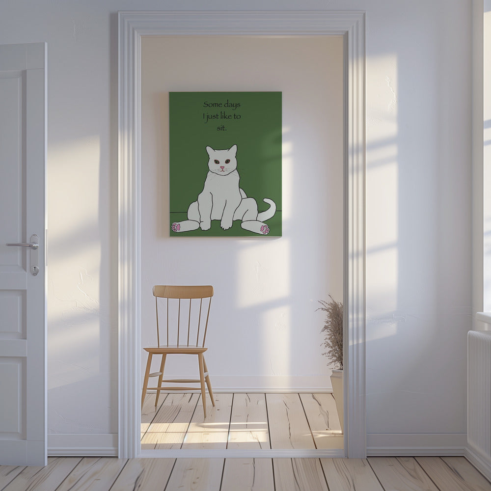 White cat with quote | Canvas