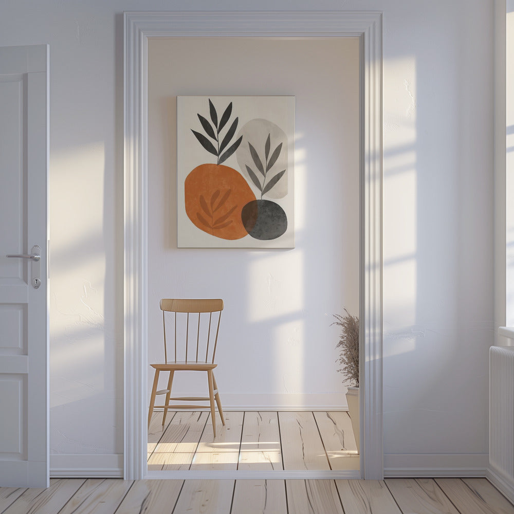 Painted Shapes and Plants 3 | Canvas