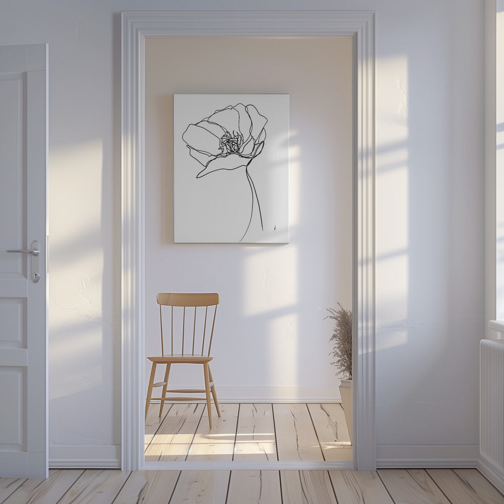 Poppy in One Line | Canvas