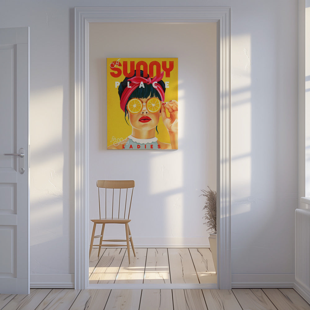 A Sunny Place For Shady Ladies Orange Pinup Art | Canvas