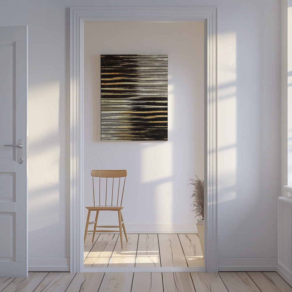 Black and Gold Horizontal Lines | Canvas