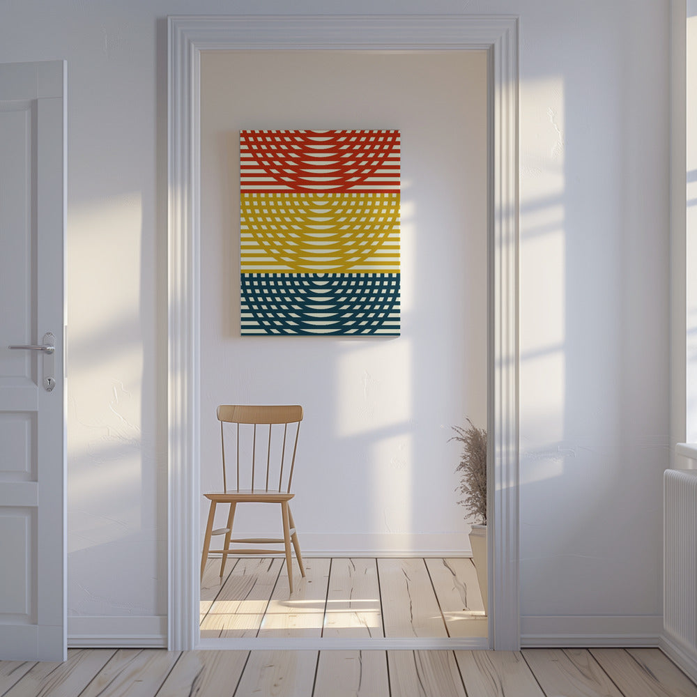 Tri-Color Waves | Canvas