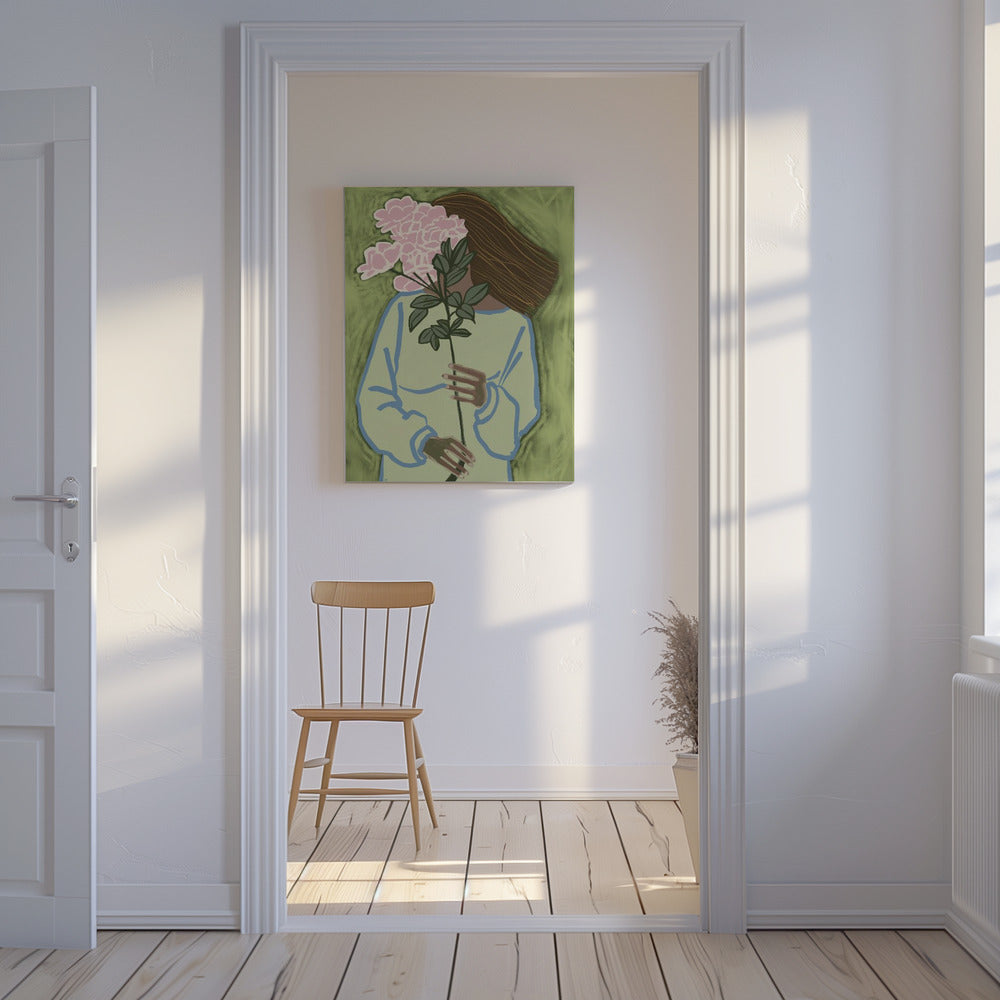 Lady with flowers | Canvas