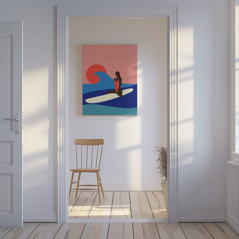 Girl On a Surfboard | Canvas