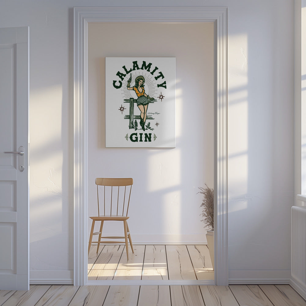 Calamity Gin Funny Retro Western Cowgirl Art | Canvas