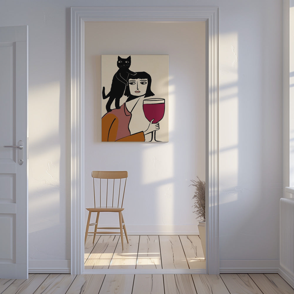 Wine and cat lover | Canvas