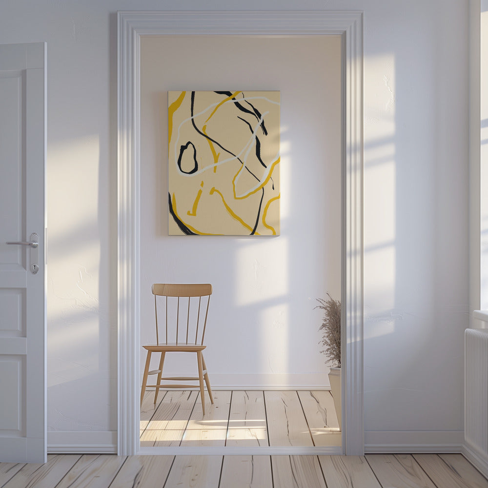 Golden Flow Lines | Canvas