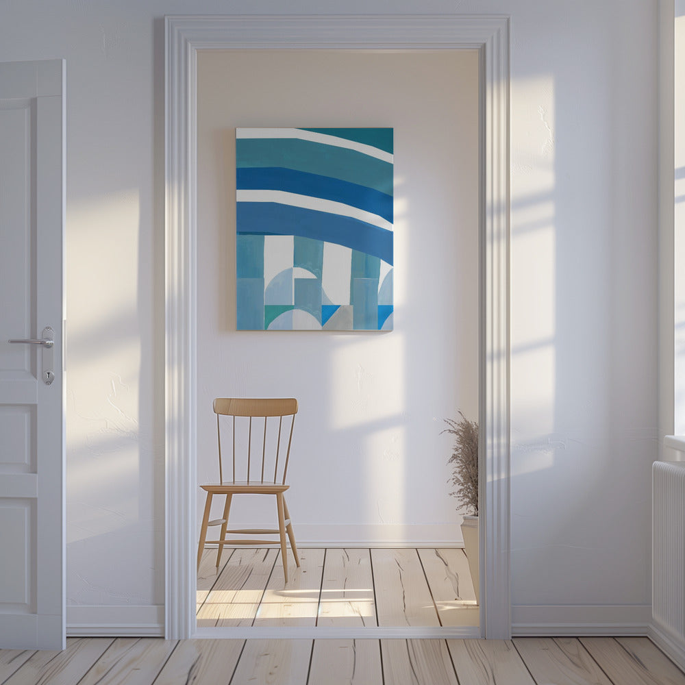 Blue French Stripes 3 | Canvas