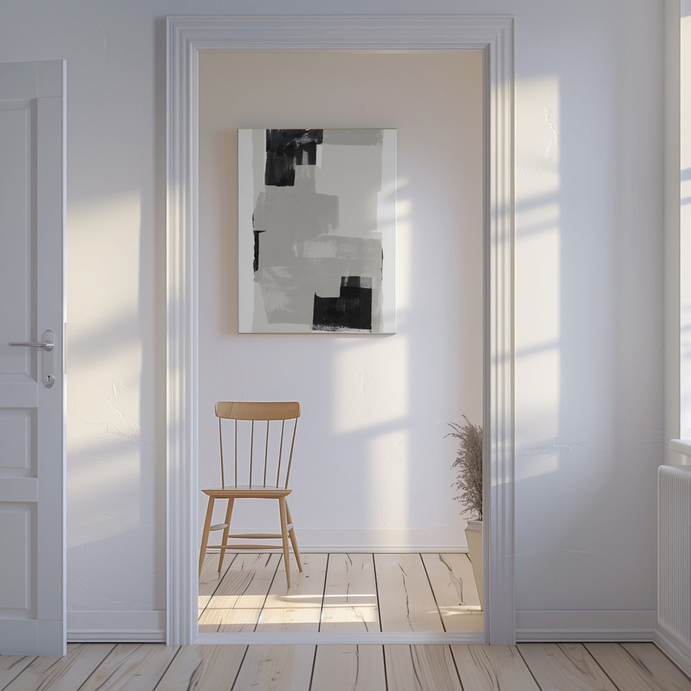 Black and White Abstract Composition No.3 | Canvas