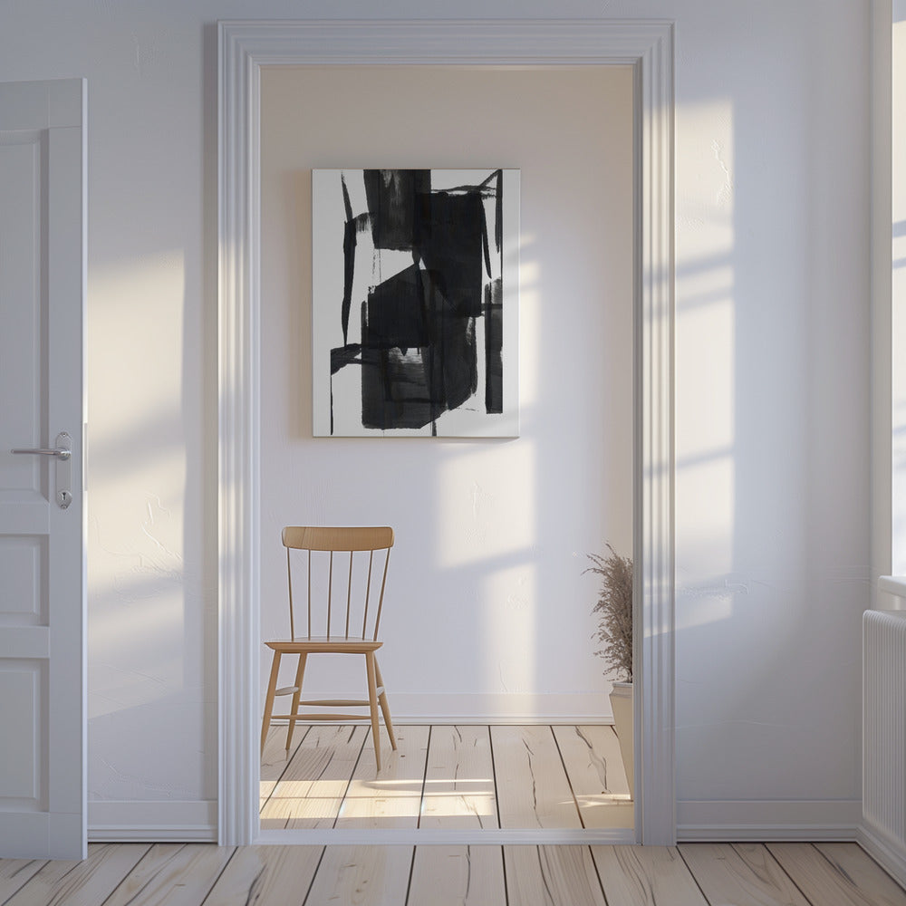 Black and White Abstract Composition No.7 | Canvas