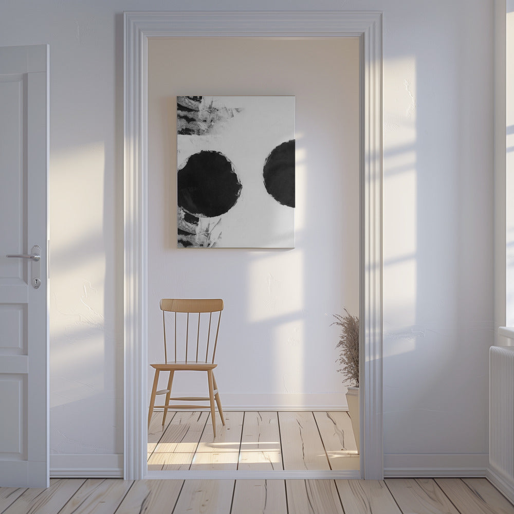 Black and White Abstract Dots 3 | Canvas