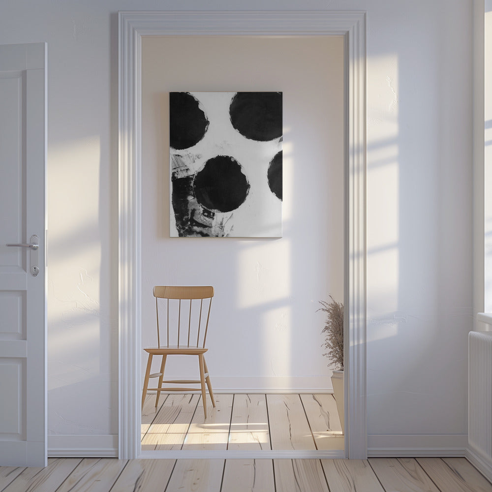 Black and White Abstract Dots 4 | Canvas