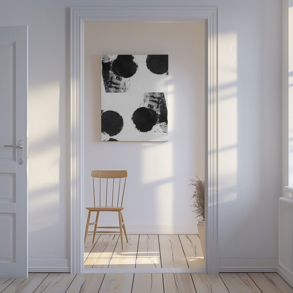 Black and White Abstract Dots 8 | Canvas