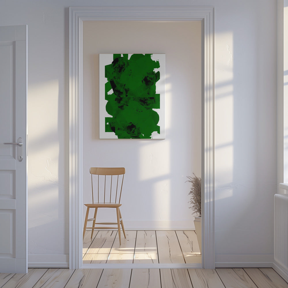 Green and Black Abstract Composition No.1 | Canvas