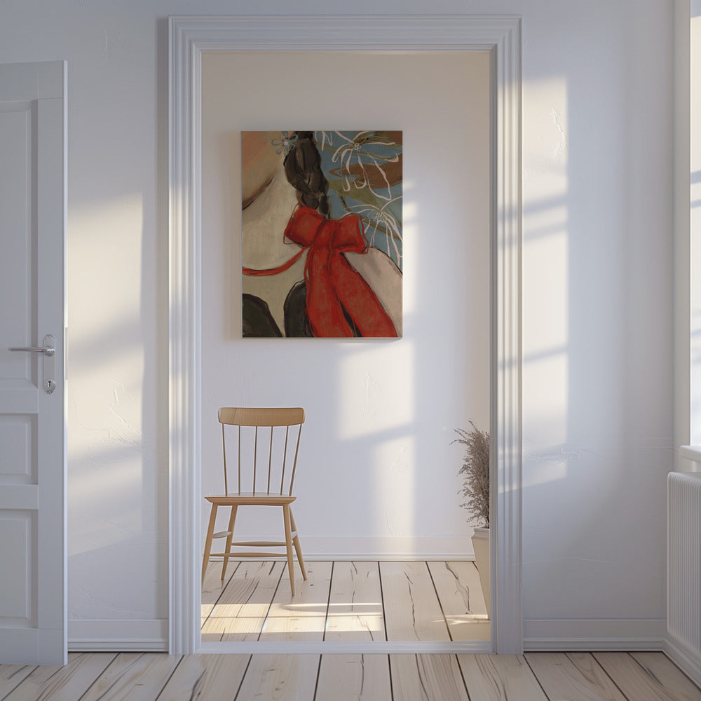 Scarlet Bow Elegance | Canvas