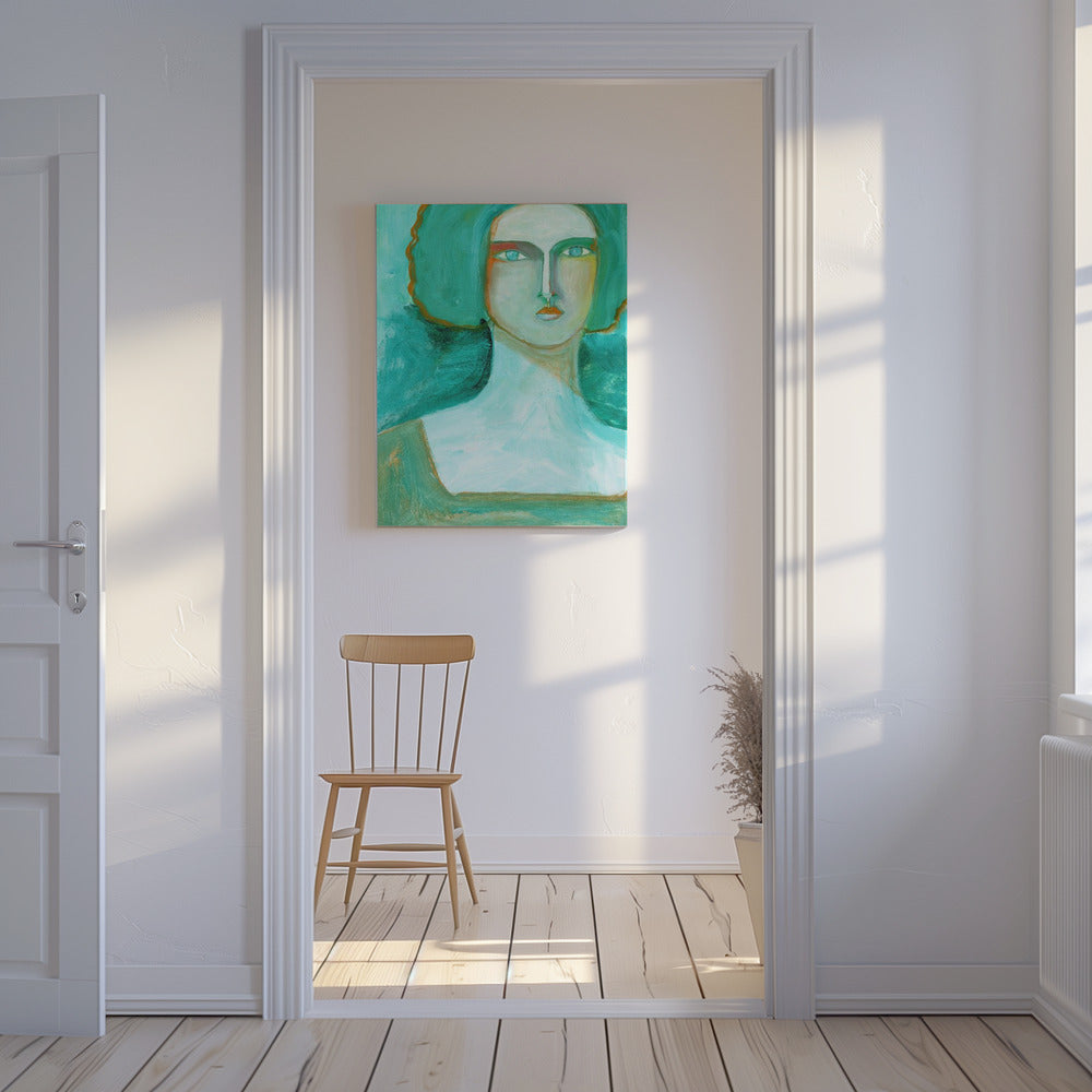 Green Girl Dreaming of the Sea | Canvas