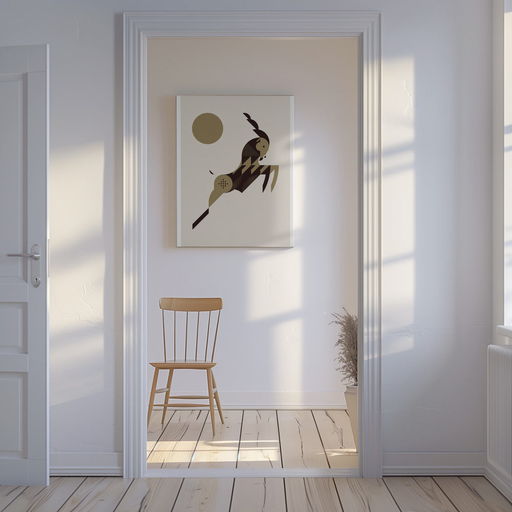 Golden Animals - Wild Goat (white) | Canvas