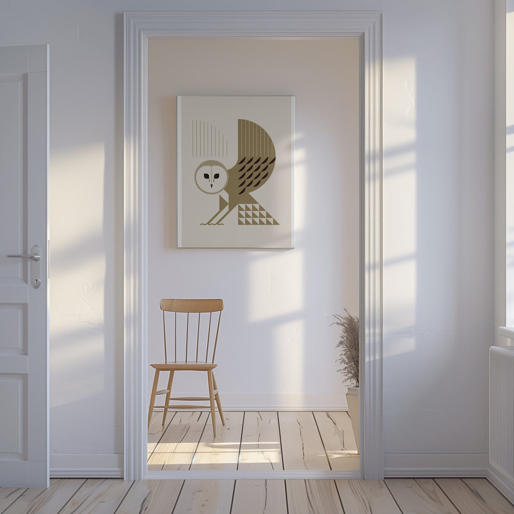 Golden Animals - Barn Owl (White) | Canvas