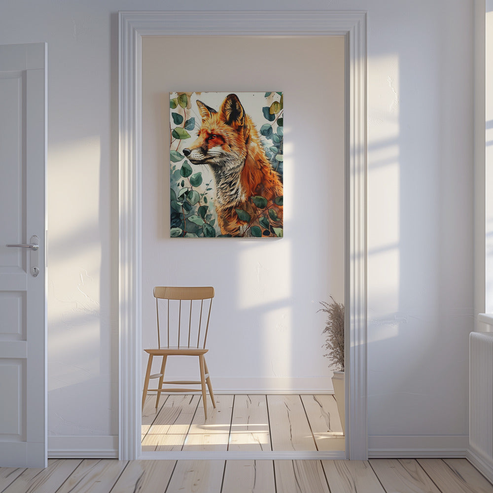 Animal watercolor art Fox 10 | Canvas