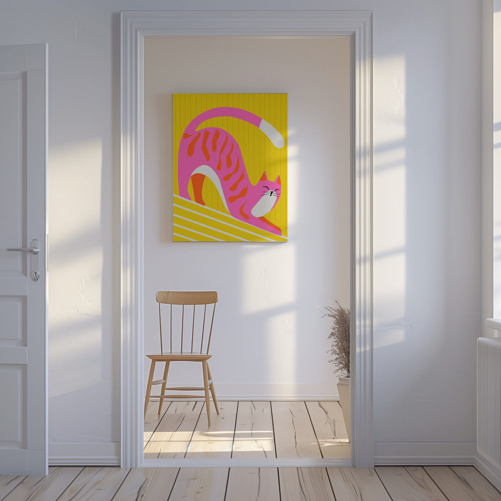 Snoozing Whiskers, Bright Adorable Cat | Canvas