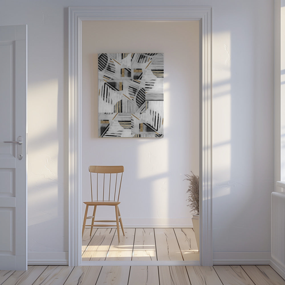 Abstract Back White Gold1 | Canvas