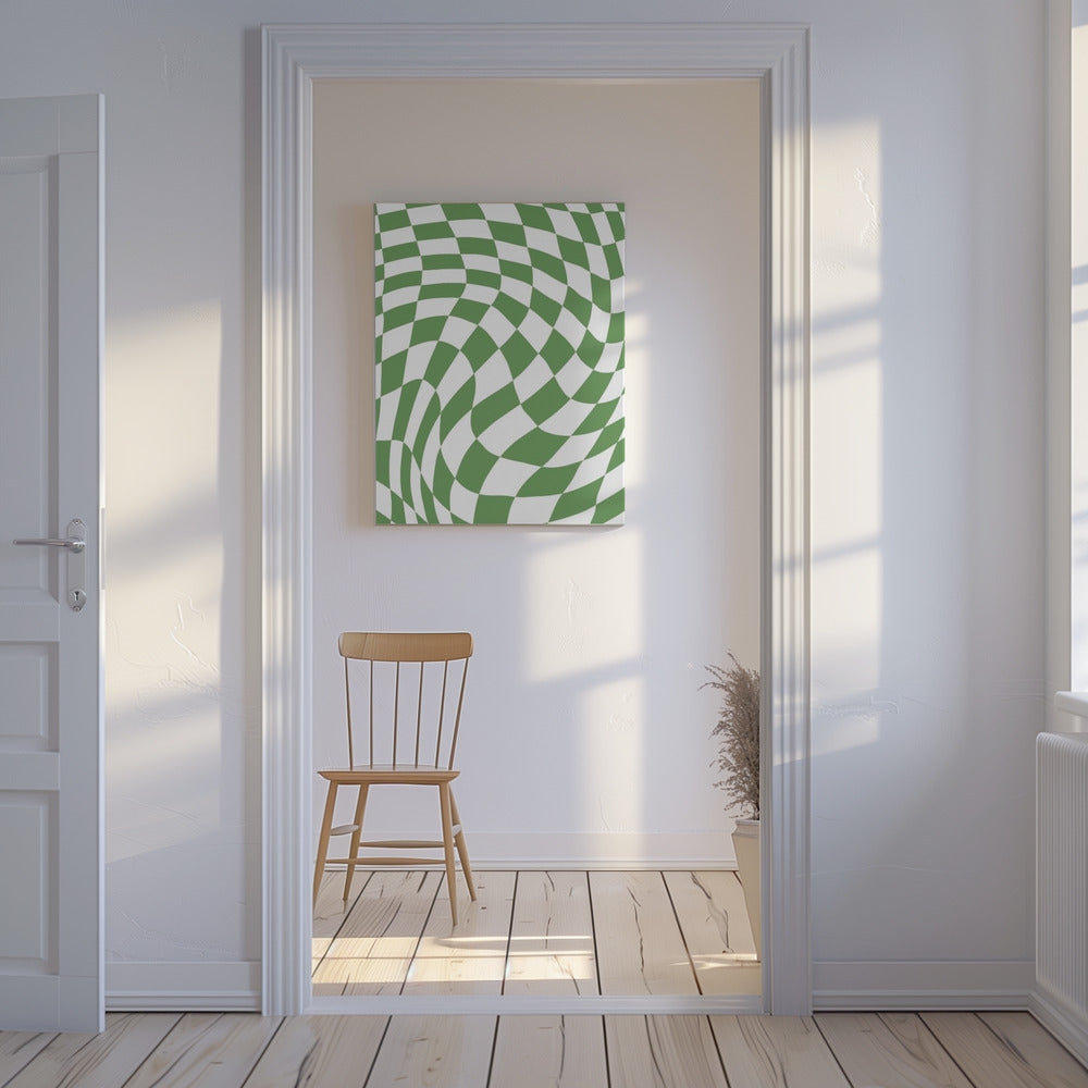 Green Checkerboard | Canvas