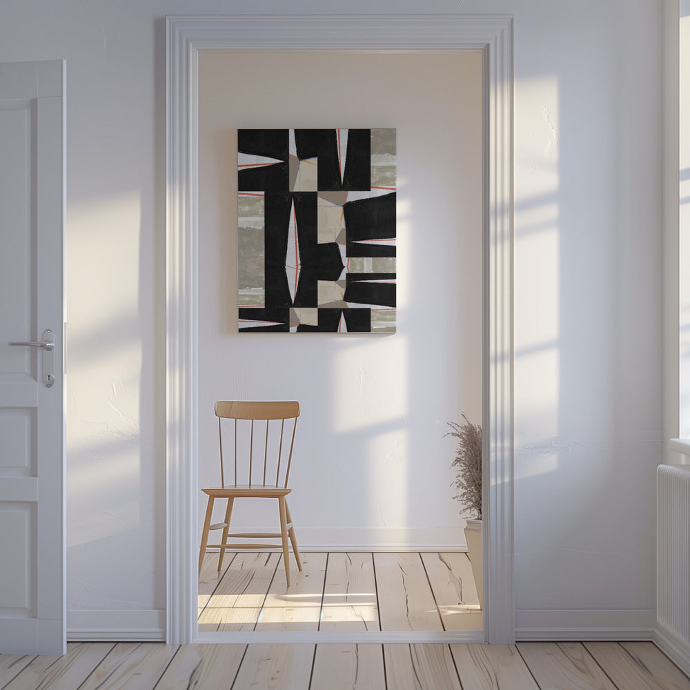 Abstract Black Jigsaw 2 | Canvas