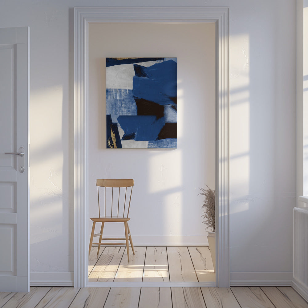 Navy Gold Shapes 2 | Canvas