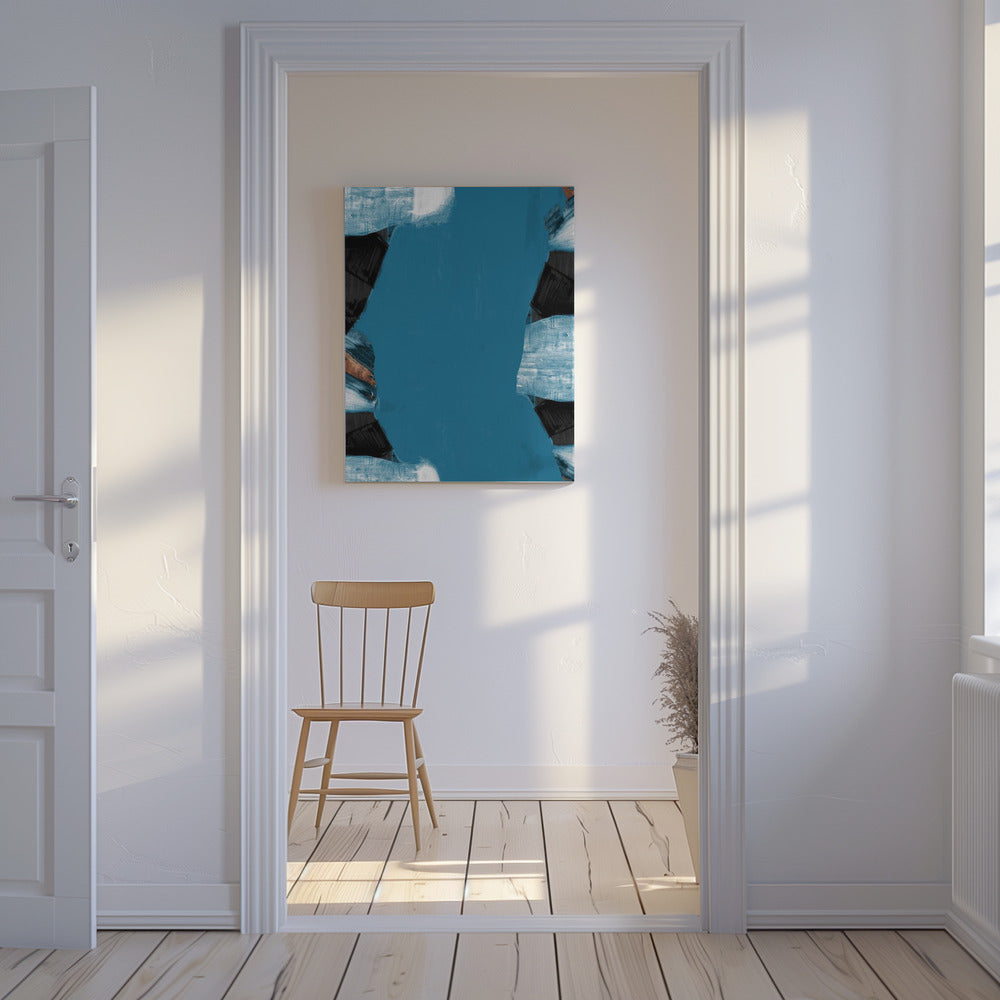 Teal Gold Shapes 2 | Canvas