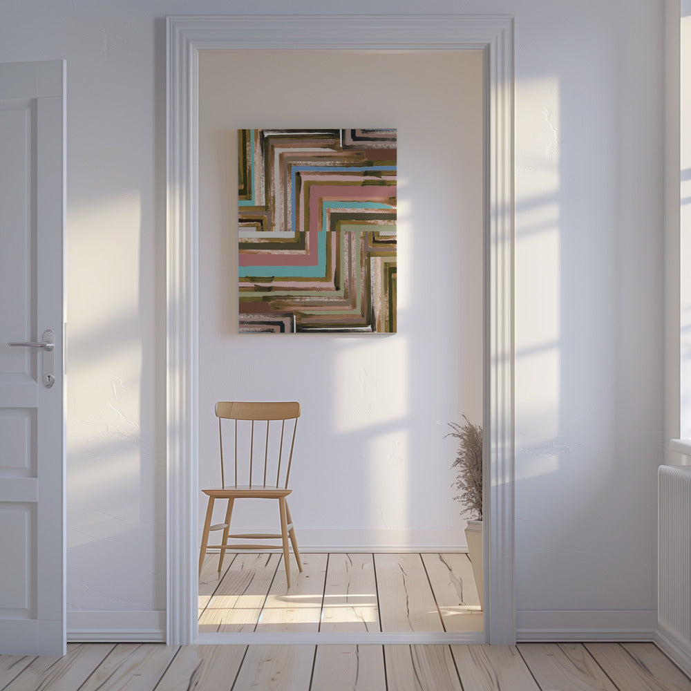 Rectangle of Zig Zag Lines No2 | Canvas