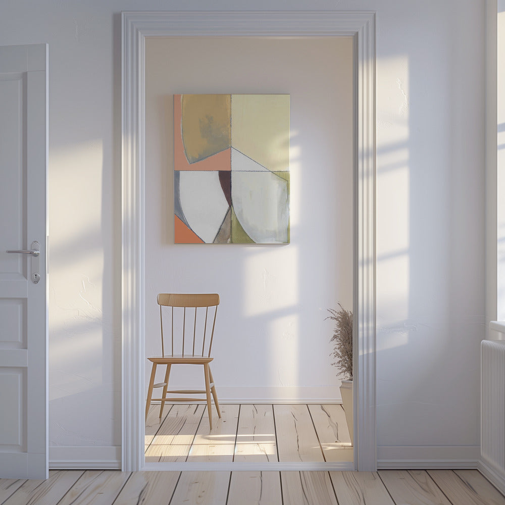 Dusty Pink Yellow Abstract No1 Art Print | Canvas