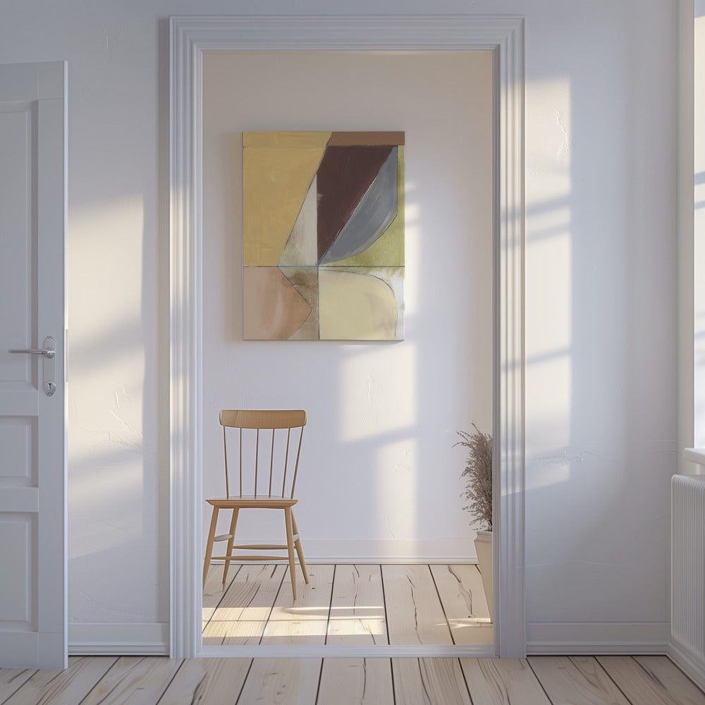 Dusty Pink Yellow Abstract No2 Art Print | Canvas