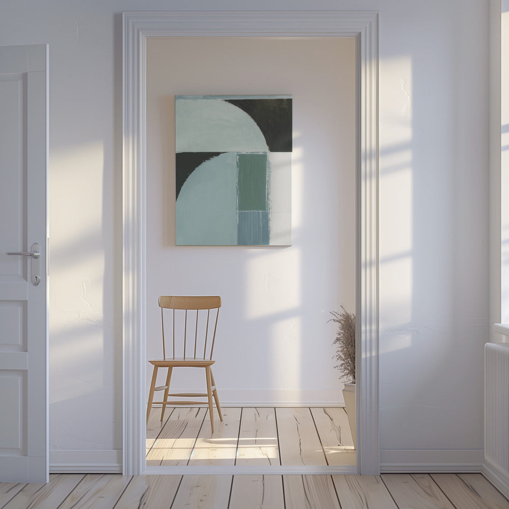 Abstract Blue Shapes No1 Print | Canvas