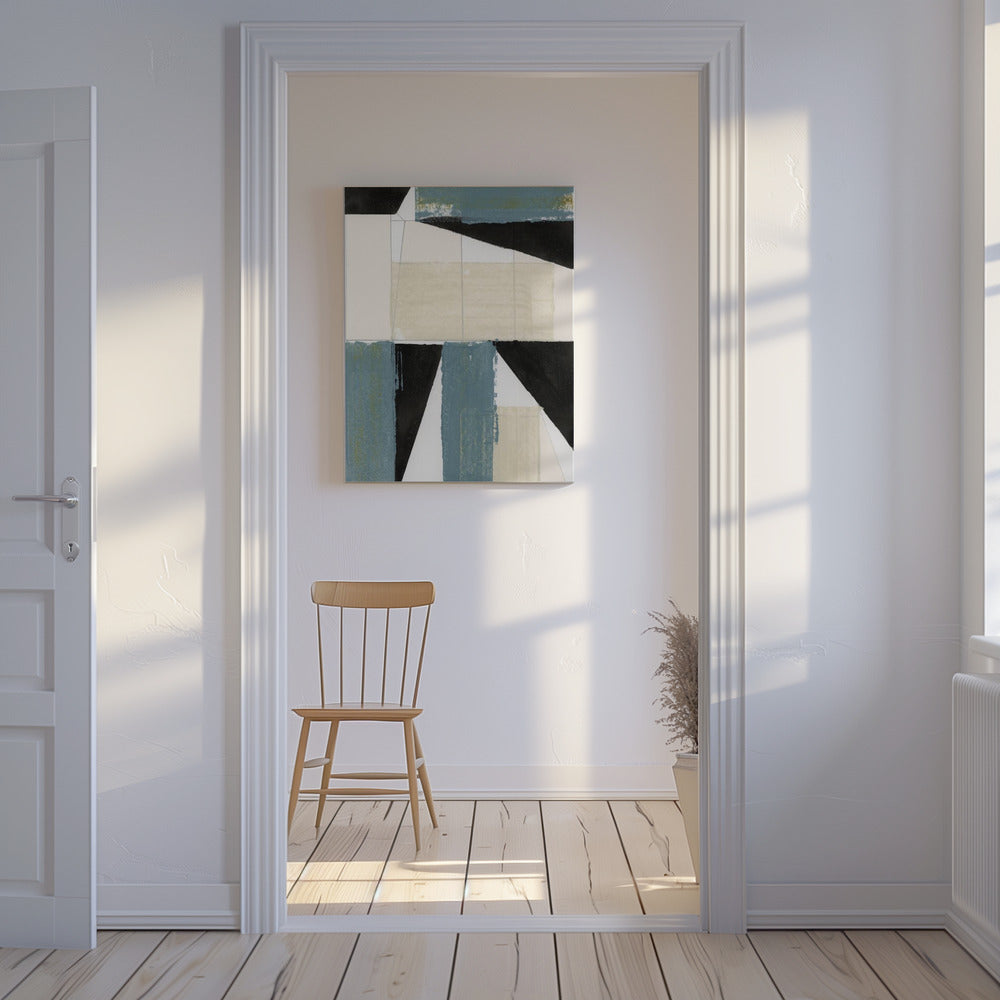 Abstract Blue Shapes No2 Print | Canvas