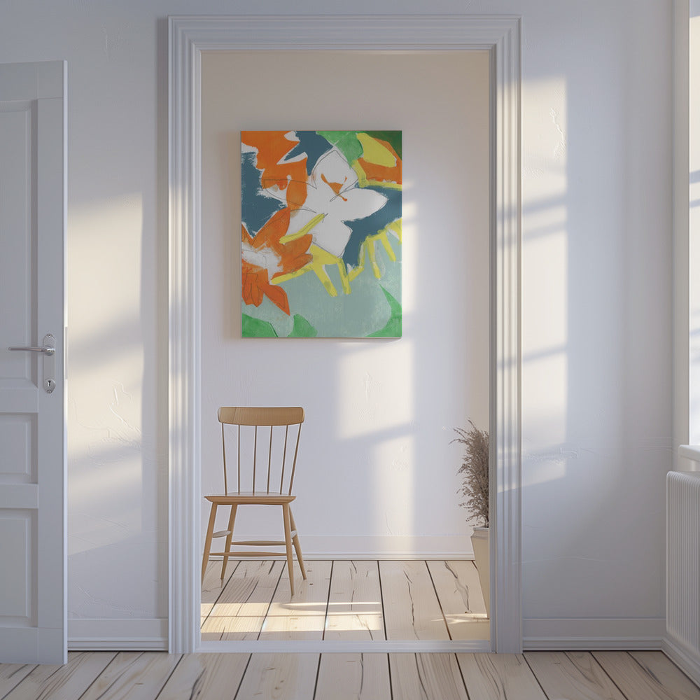 Soft Rustic Bright Florals No1 Print | Canvas