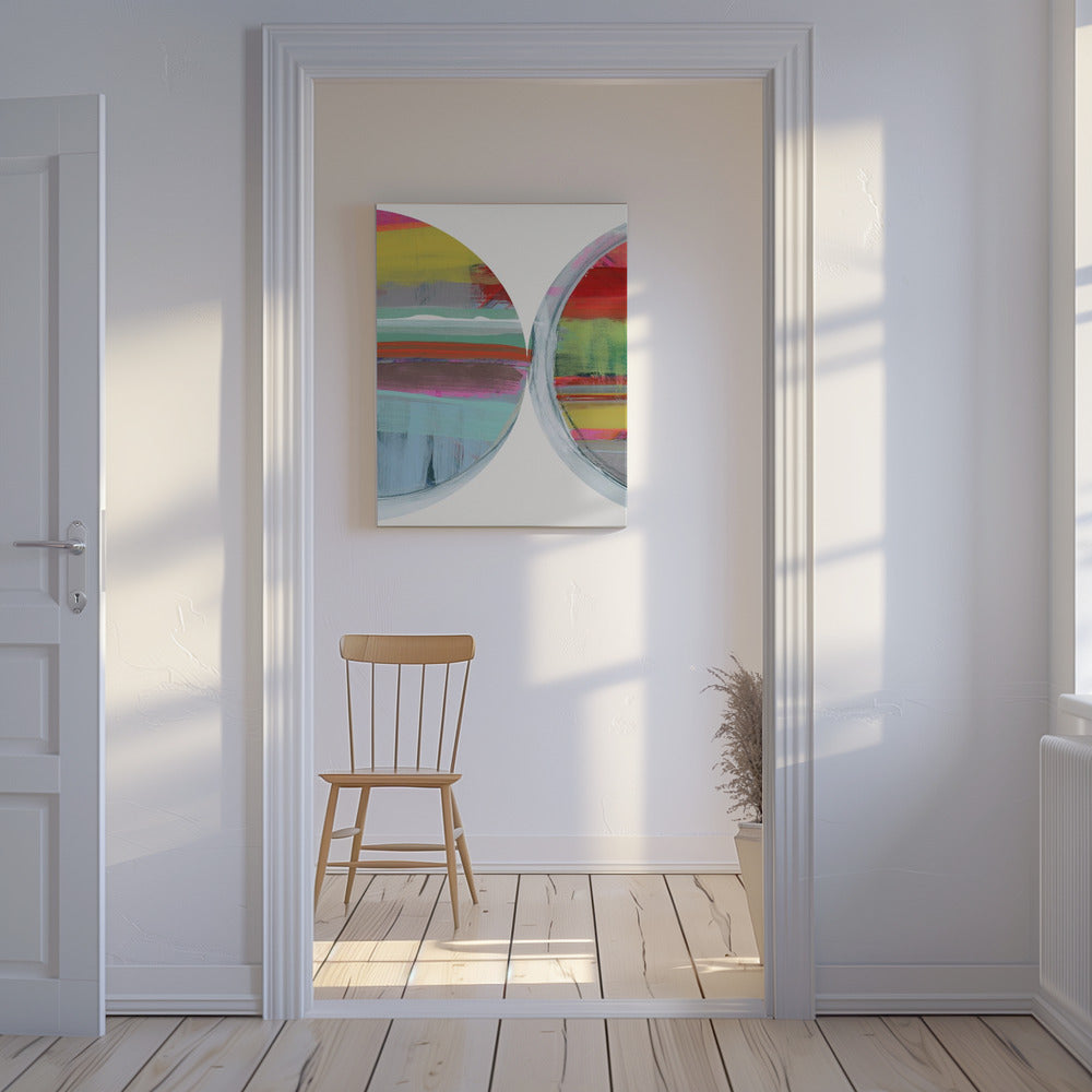 Abstract Stripes &amp; Circles No 2 | Canvas