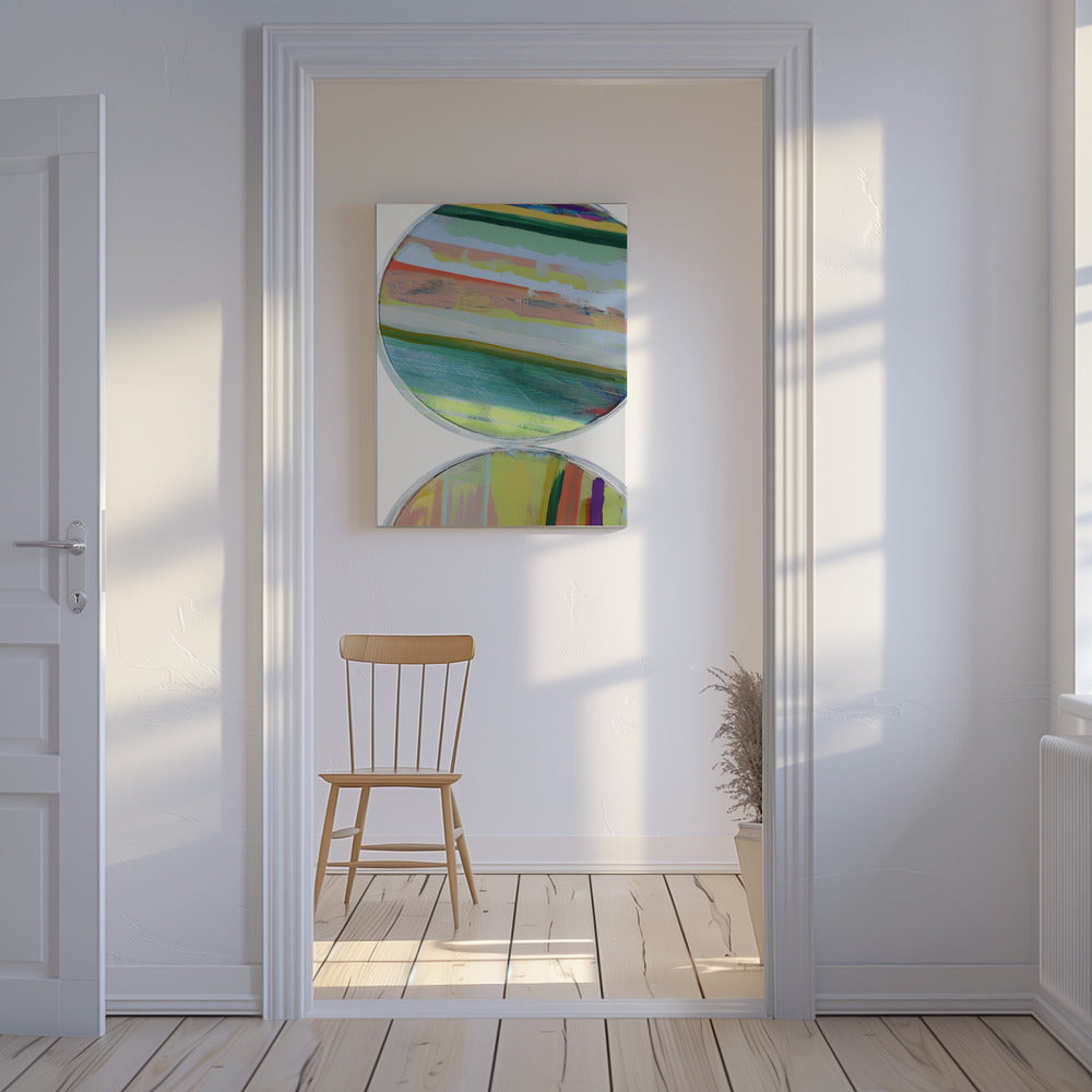 Abstract Stripes &amp; Circles No 1 | Canvas