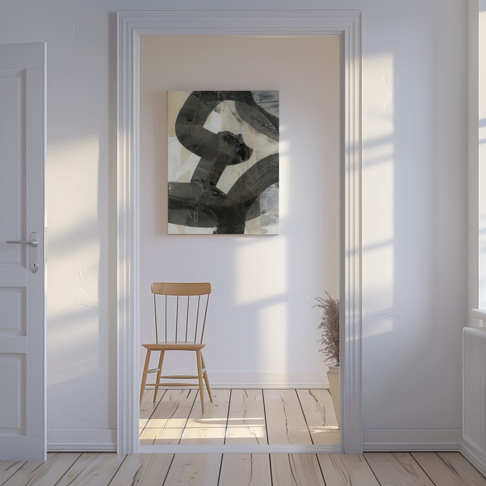 Abstract Hammered Black Neutral 1 | Canvas