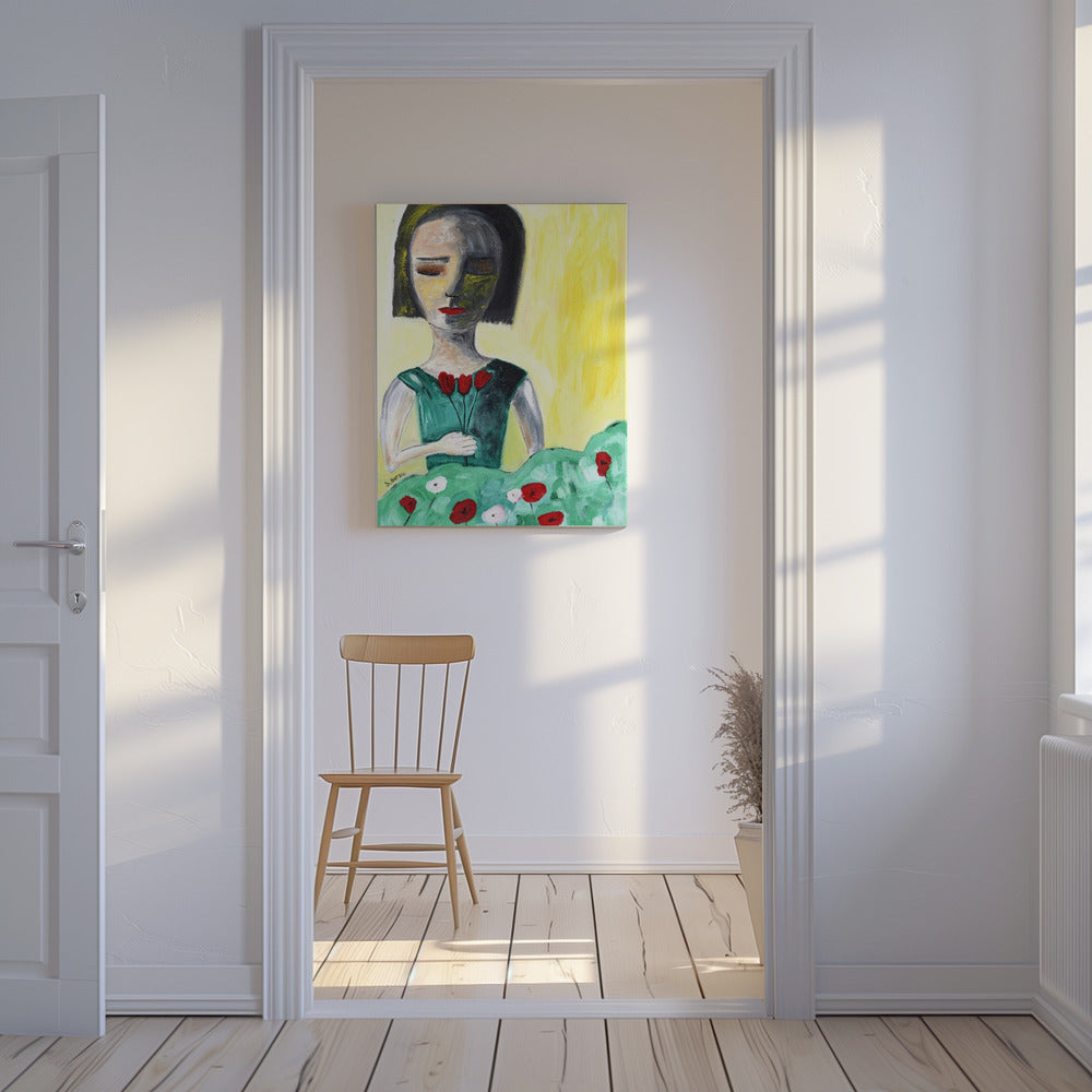 Lady in Garden | Canvas