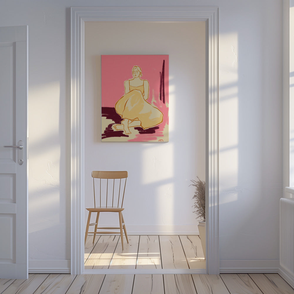 Seated Figure In A Flowing Dress | Canvas