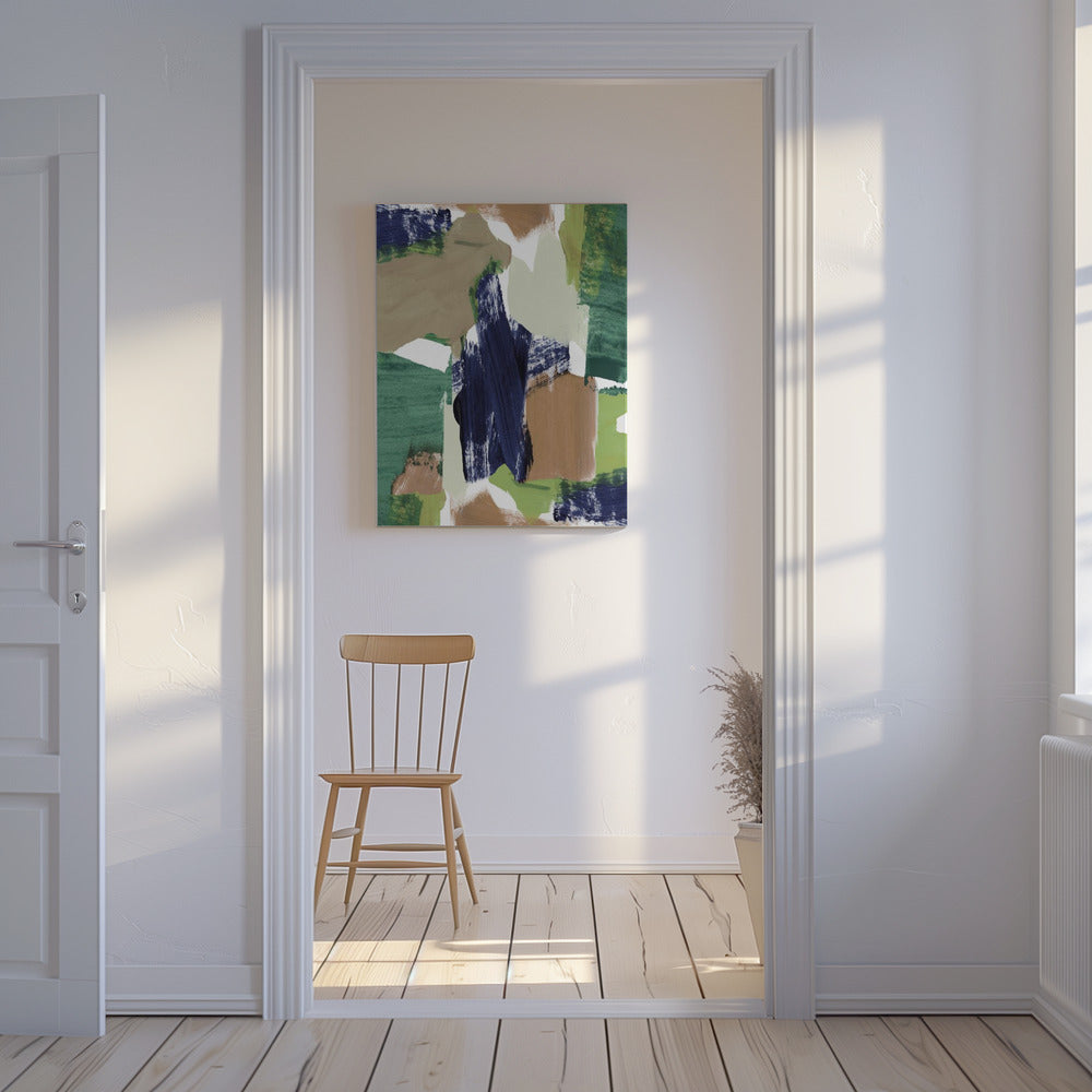 Abstract Blue Green Beige No 1 | Canvas