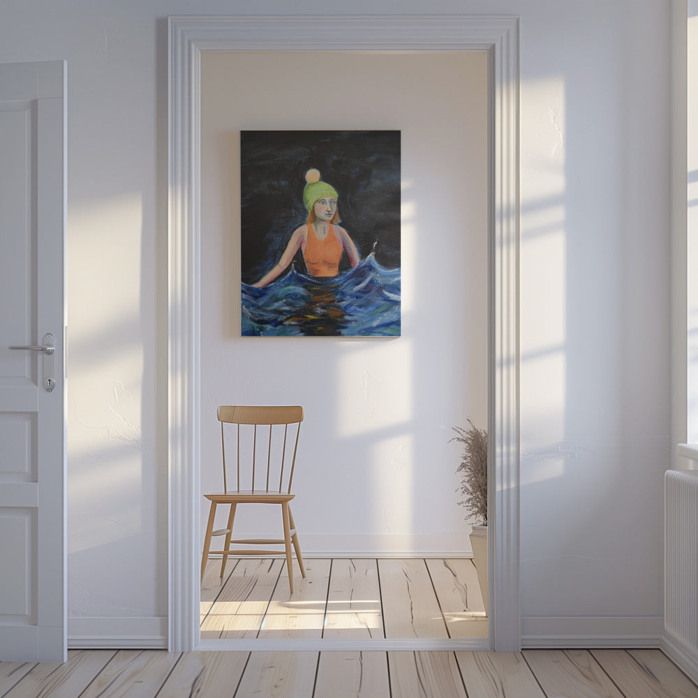 Wild Swimming in Ocean | Canvas
