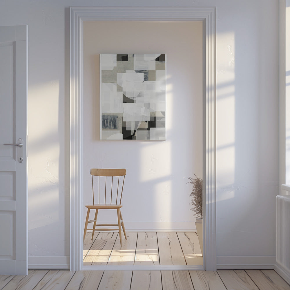 Abstract Mocha Black White Composition No. 3 | Canvas