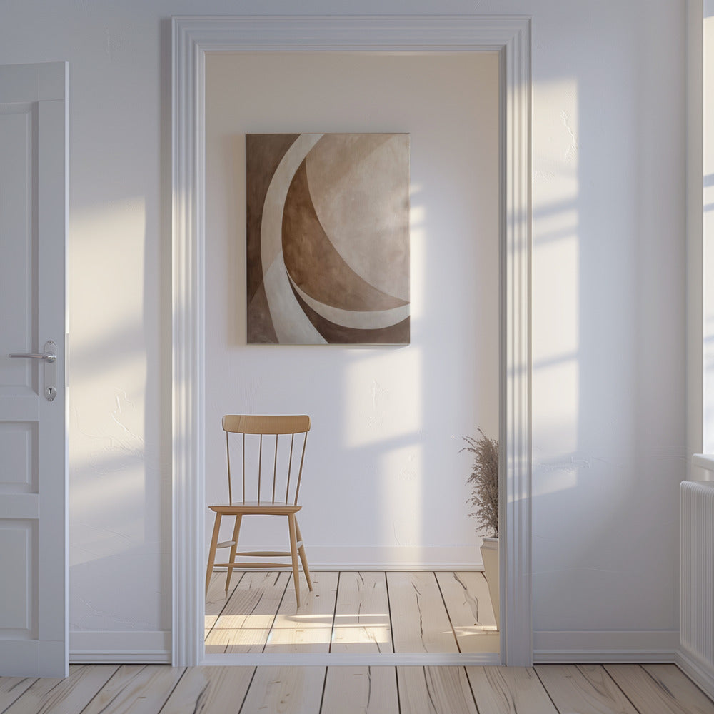 Abstract Art Beige Brown Geo Abstract | Canvas