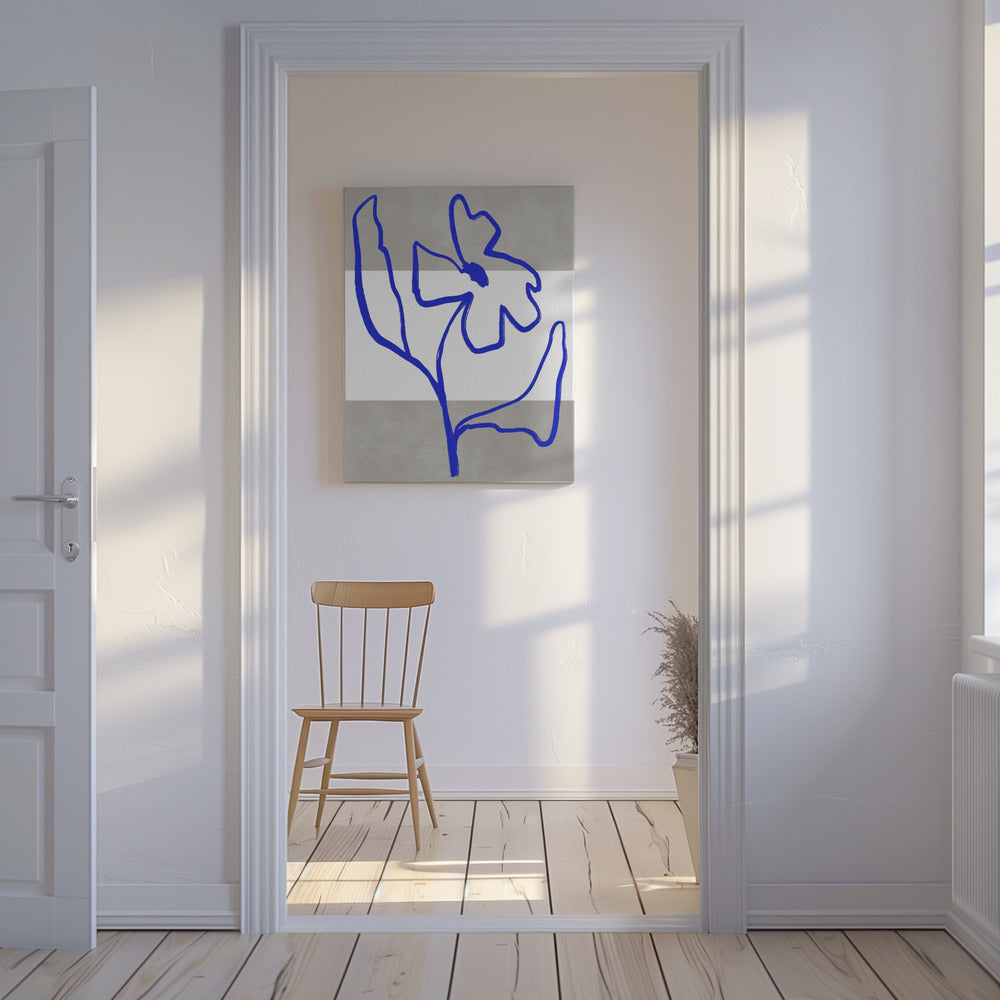 Blue Line Blossom | Canvas